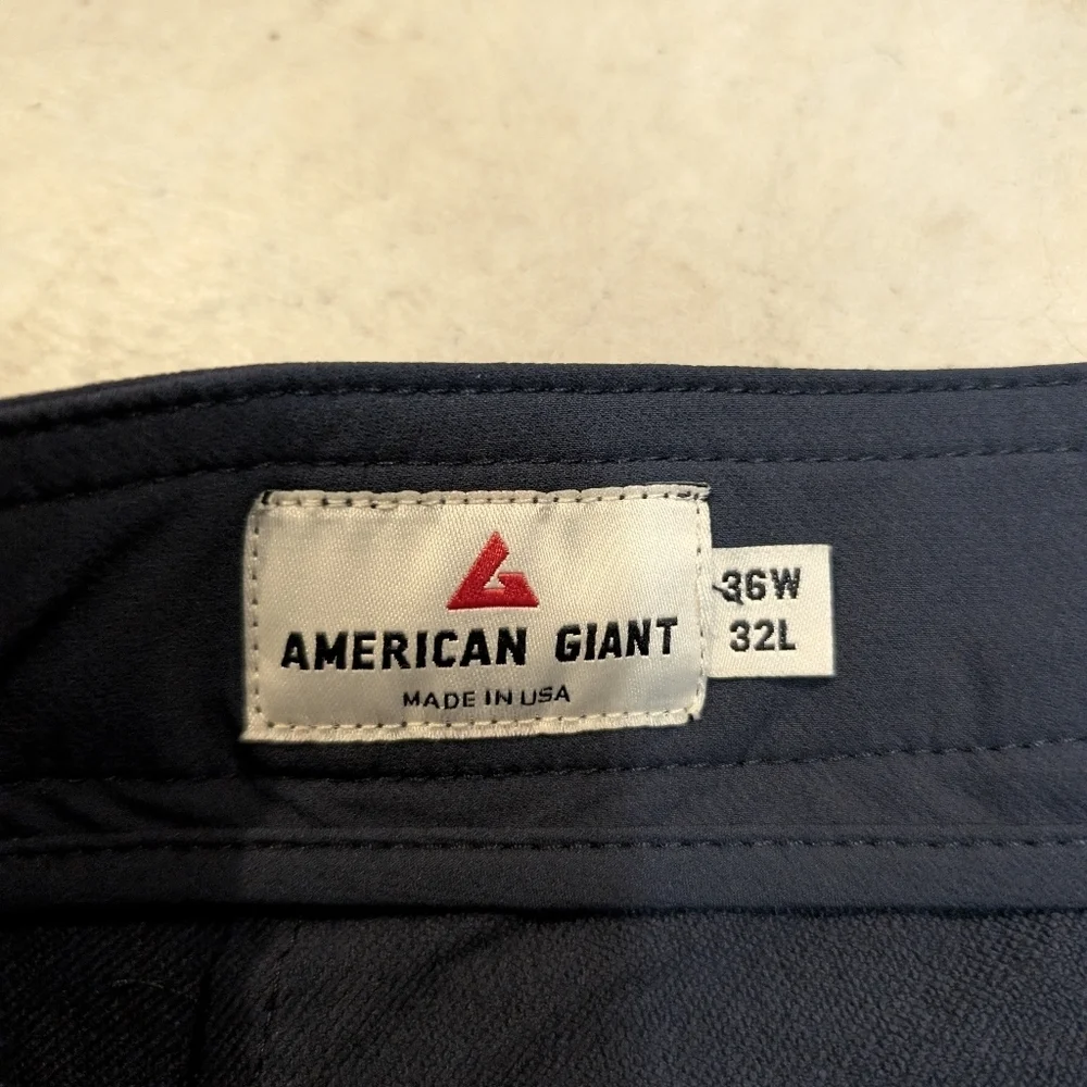 American Giant Mens 36x32 (37x31.5) Navy Pants